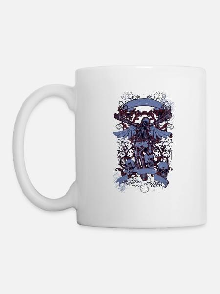 Un squelette crucifié magnifique et étrange - Mug blanc - blanc
