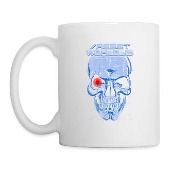 Un monde effrayant reset.js robot et crâne - Mug blanc - blanc - Gauche