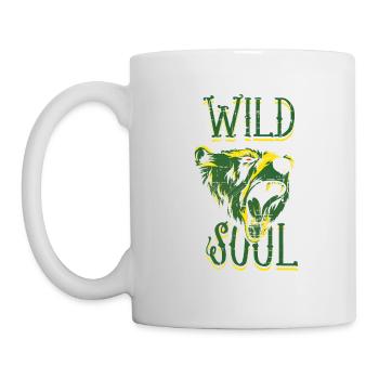 A beautiful "Wild Soul" with bear design - Mug - white - Left