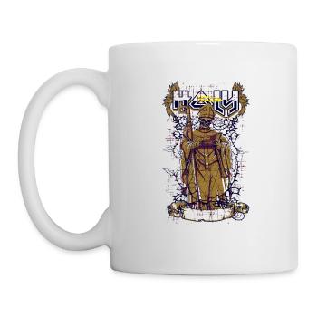 Un saint prêtre effrayant avec un squelette - Mug blanc - blanc - Gauche