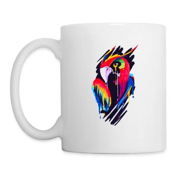A Beautiful and Funny Parrot Design - Mug - white - Left