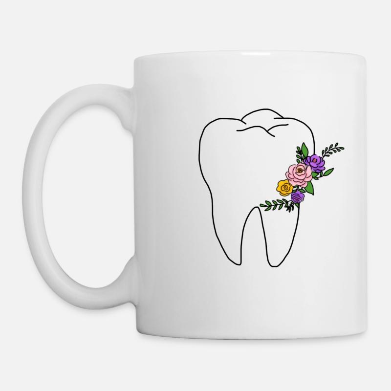 Flowery Tooth - Chemise de dentiste - Mug blanc - blanc