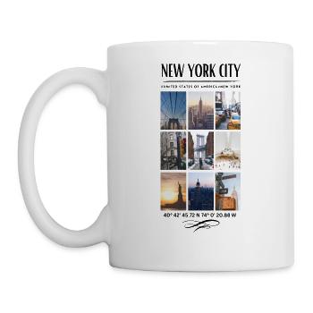 New York City Skyline NYC Manhattan - Tasse - Weiß - Links