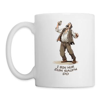I Bin Nur Zum Saufn Do - dunkel - Tasse - Weiß - Links