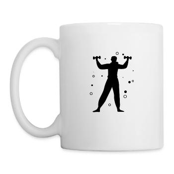 Bodybuilding Gewichtheben Fitness Workout - Tasse - Weiß - Links