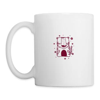 lustiger kleiner Tiger - Tasse - Weiß - Links