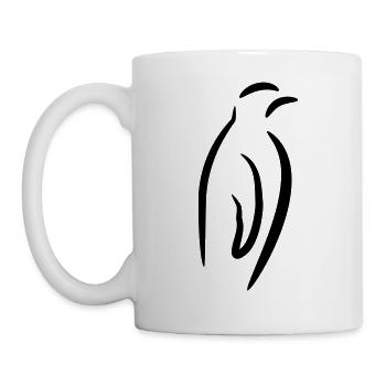 Kaiserpinguin Zeichnung (Strichzeichnung Pinguin) - Tasse - Weiß - Links