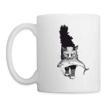 Shark-Cat - Tasse - Weiß - Links
