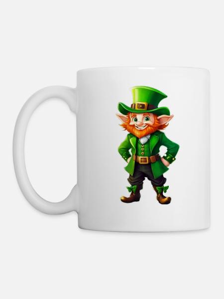 Saint Patricks Day Irish Kobold Leprechaun Wichtel - Tasse - Weiß