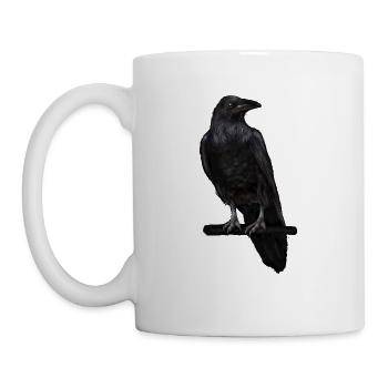 Rabe - Tasse - Weiß - Links