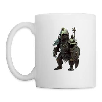 Hedgehog in full gear as a knight's armor - Mug - white - Left