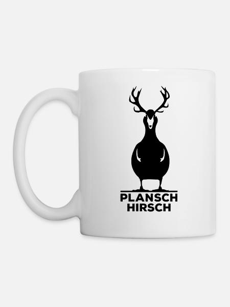 Plansch Hirsch Platzhirsch Ente planschen Geweih - Tasse - Weiß