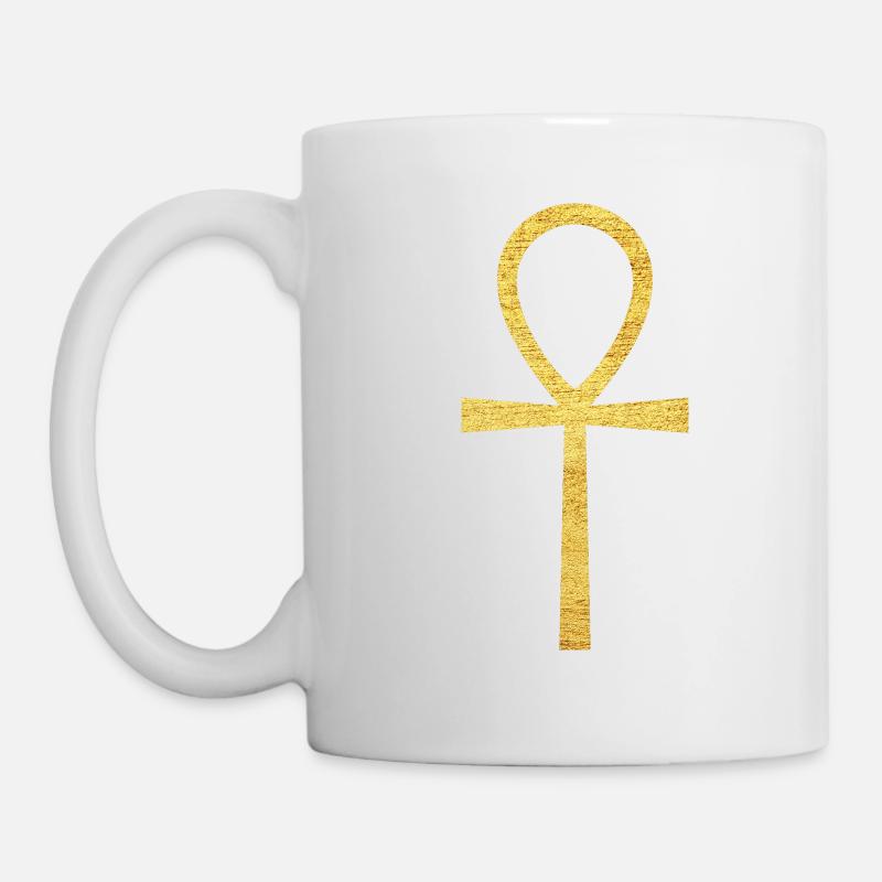 Croix égyptienne de la vie et de la protection Ankh - Mug blanc - blanc