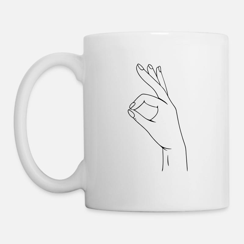Hand - OK Hand - Tasse - Weiß