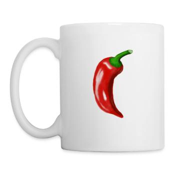 Rote Chili Pepperoni Illustration 100000 Scoville - Tasse - Weiß - Links