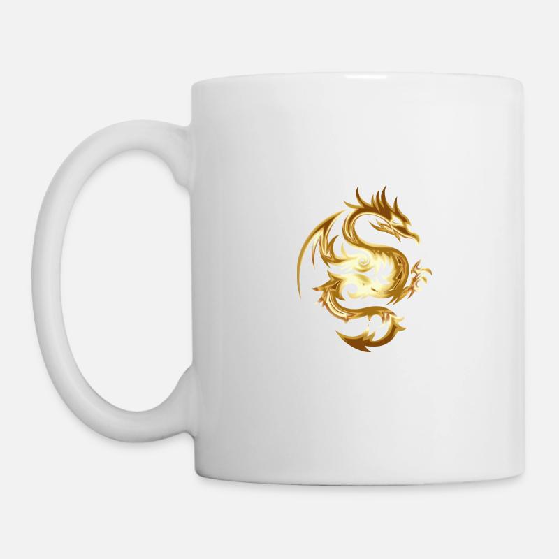 gold drache - Tasse - Weiß