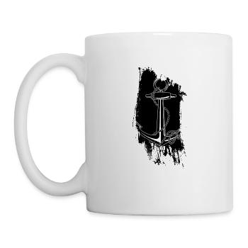 Anchor with rope - Nautical Seafarer Pier Maritim - Mug - white - Left