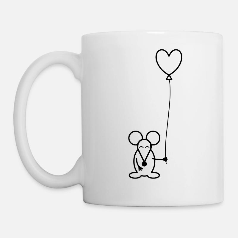 Souris avec ballon à air - Mug blanc - blanc