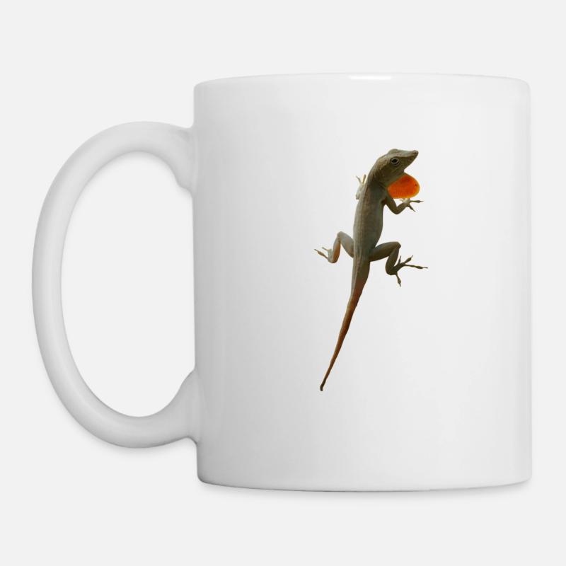 Echsen-Männchen Anolis grahami auf Jamaica - Tasse - Weiß