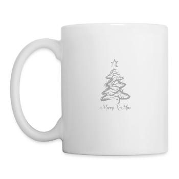 Noël avec sapin de Noël et poinsettias - Mug blanc - blanc - Gauche