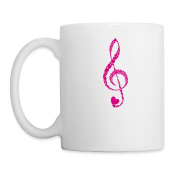 Clef from hearts in pink - Mug - white - Left
