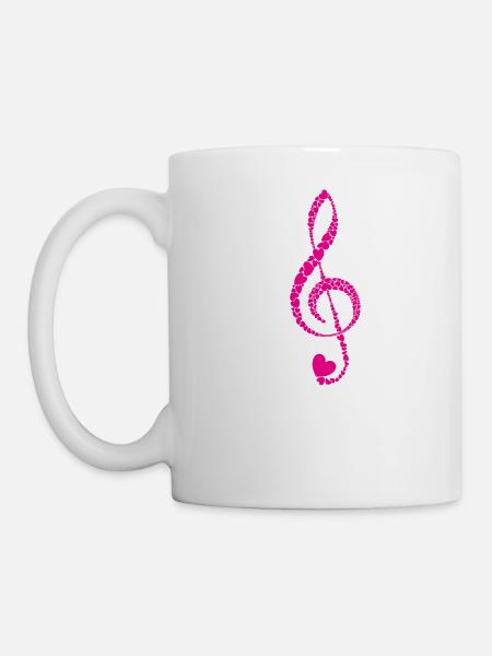 Clef from hearts in pink - Mug - white