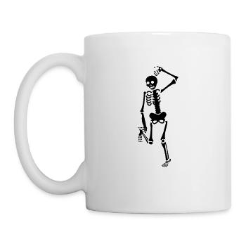 lustiges Skelett - Tasse - Weiß - Links