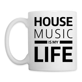 house music is my life techno Club DJ Musik - Mug - white - Left