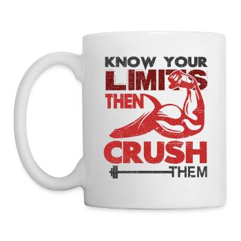 Know your Limits Muscle Building Motivation - Mug - white - Left