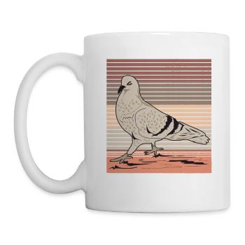 Taube Straßentaube Retro Vogel Taubenzüchter - Tasse - Weiß - Links