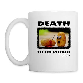 Keto Death to the Potato Carnivore Funny Graphic - Mug - white - Left