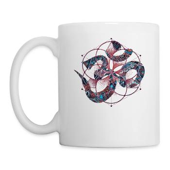 Spirituelles Om Zeichen Psychedelisches Muster - Tasse - Weiß - Links