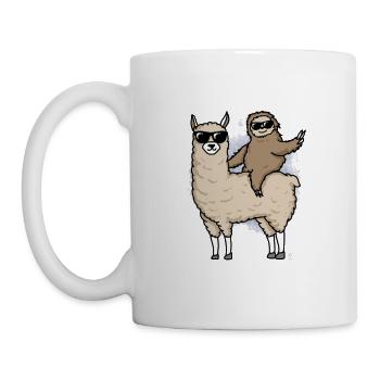 Llama and sloth gift - Mug - white - Left
