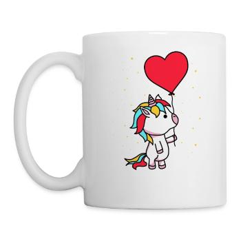 Unicorn with balloon gift - Mug - white - Left