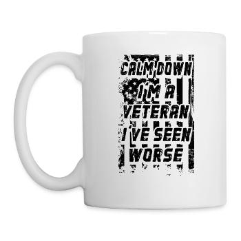Calm Down I'm A Veteran I've Seen Worse For Soldiers - Mug - white - Left