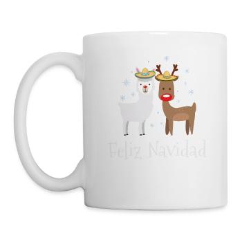 Feliz Llamadad Navidad Christmas Llama Gift - Mug - white - Left