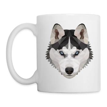 Husky Polygon Hund Eis Schnee Tierliebe Geschenk - Tasse - Weiß - Links
