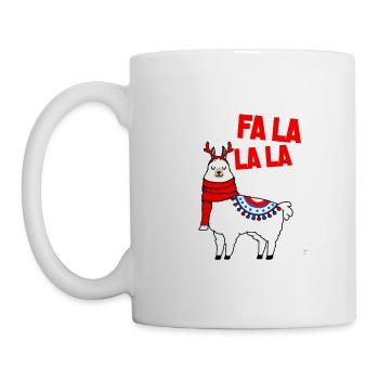 Falalalala Lama Weihnachtsgeschenk - Tasse - Weiß - Links