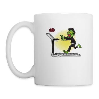 Cadeau Halloween de tapis roulant Zombie - Mug blanc - blanc - Gauche