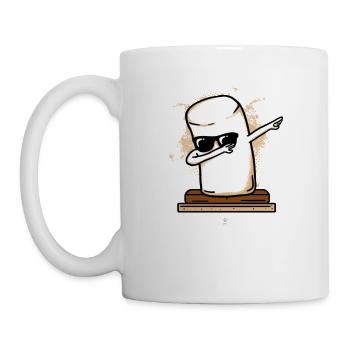 Betupfen Marshmallow Dab Geschenk - Tasse - Weiß - Links