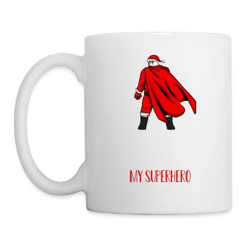 Cadeau du père Noël Superhero - Mug blanc - blanc - Gauche
