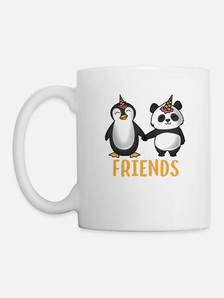 Friends for life penguin and panda gift - Mug - white