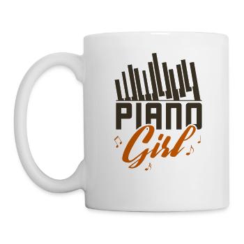Netter Klavier-Mädchen-Pianist und Girly Musiker-Geschenk - Tasse - Weiß - Links
