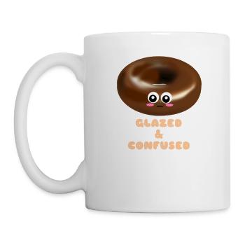Émaillé Et Confus Mignon Donut Pun - Mug blanc - blanc - Gauche