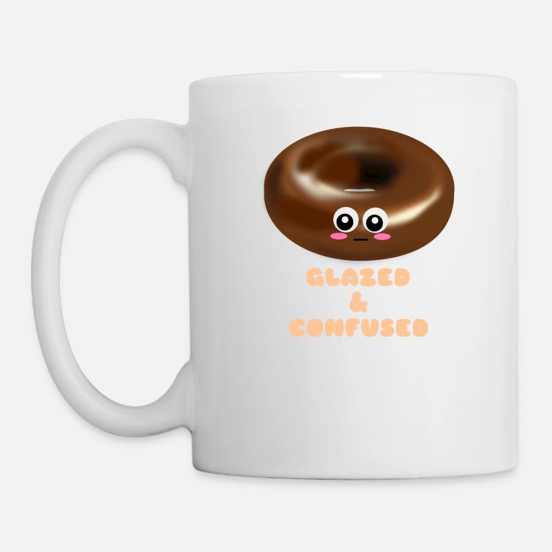 Glazed And Confused Cute Donut Pun - Mug - white