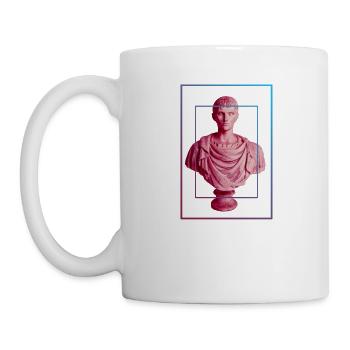 Synthwave Retrowave Style Statue Vaporwave Büste - Tasse - Weiß - Links