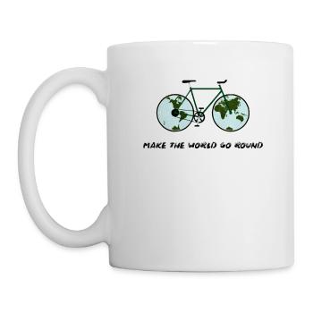 Worldwide Biking - Planet and Bike Bike Velo - Mug - white - Left