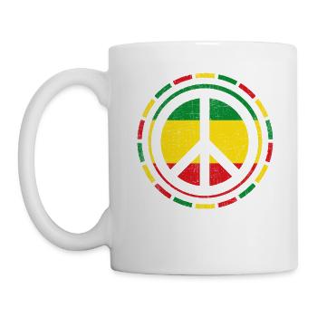 Distressed Rasta Peace design Gift for Reggae - Mug - white - Left