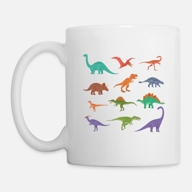 T-shirt d'identification de dinosaure Cadeau Types de dino - Mug blanc - blanc