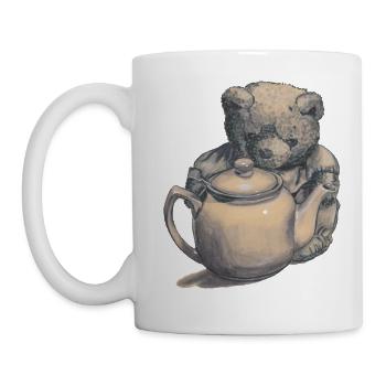 Teddybär mit Teekanne - Tasse - Weiß - Links